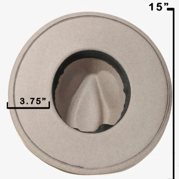 SOLD OUT Gray Bohemian Braided Strap Flat Brim Fedora Hat - Picture 3 of 3